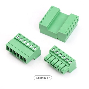 Bloque de terminales enchufable, Conector de 3,81mm, 6 pines, sin soldadura, tipo de acoplamiento - Product Image 1