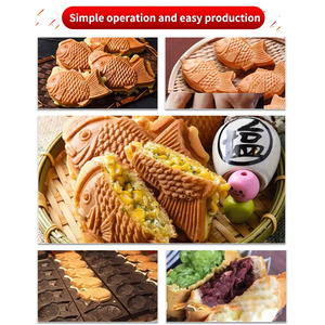 XEOLEO Taiyaki Machine Fish Shaped Waffle Machine Fish <strong>Cake</strong> <strong>Maker</strong> <strong>2</strong> Plates Fish Red Bean Waffle Machine Non-stick LPG Gas 6pcs*<strong>2</strong> - Product Image 6