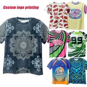 High Quality Stretch <strong>Elastic</strong> Full All Over <strong>Print</strong> Sublimation Polyester OEM Sublimation <strong>Print</strong> T-Shirt Full All Over Screen <strong>Print</strong> - Product Image 1