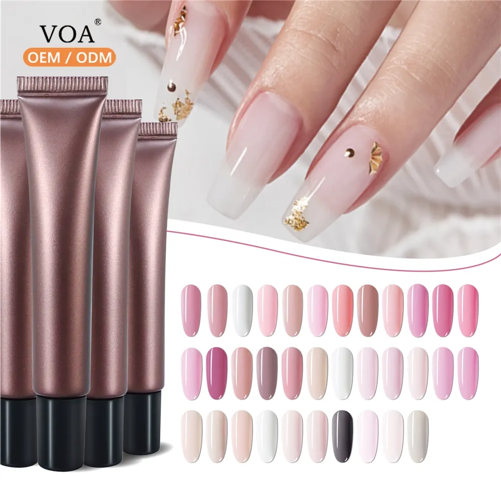 Nuevo diseño de etiqueta privada extensión acrílica constructor sólido construcción Poly Nail Painting Hema Free Gel Para Uas Uv Gel