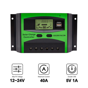 40A PWM регулятором солнечного заряда контроллер 12V/24V решетки Солнечный контроллер заряда батареи с usb зарядное устройство с ЖК-дисплеем