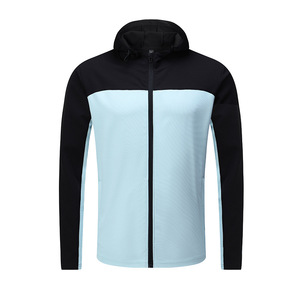 Özel Logo erkek Golf ceket Vintage stil katı renk açık ince kaput açık spor kış yeni renk eşleştirme desen - Product Image 5