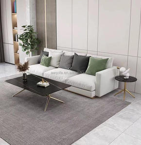 Đồ Nội Thất Phòng Khách Bằng Đá Cẩm Thạch Hàng Đầu Bàn Cà Phê 3 Mảnh Thiết Lập Lớn Rất Nhiều Trong Kho Sofa Set Với Trung Tâm Bảng Sản Xuất Tại Trung Quốc Nhà Máy - Product Image 6