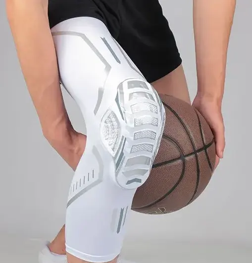 Bantalan lutut kompresi panjang, kawat gigi lengan kompresi panjang untuk basket, sepak bola, basket, anak muda, bola voli