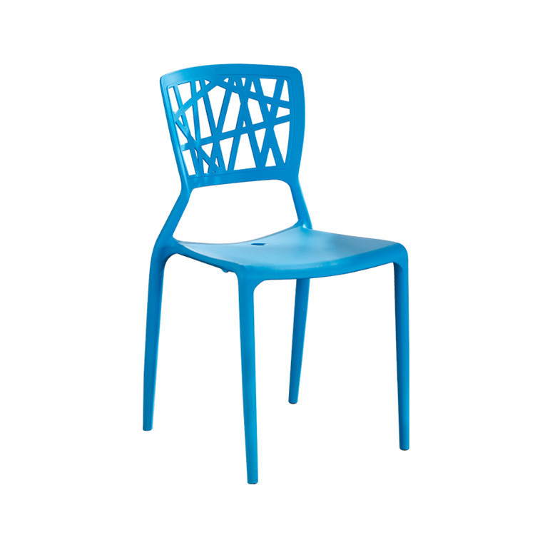 Blue plastic bistro restaurant chair