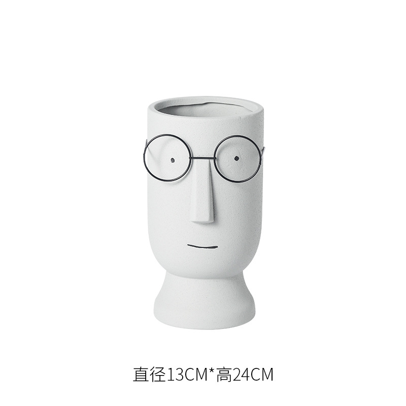 Ak067 Vase gris clair avec verres