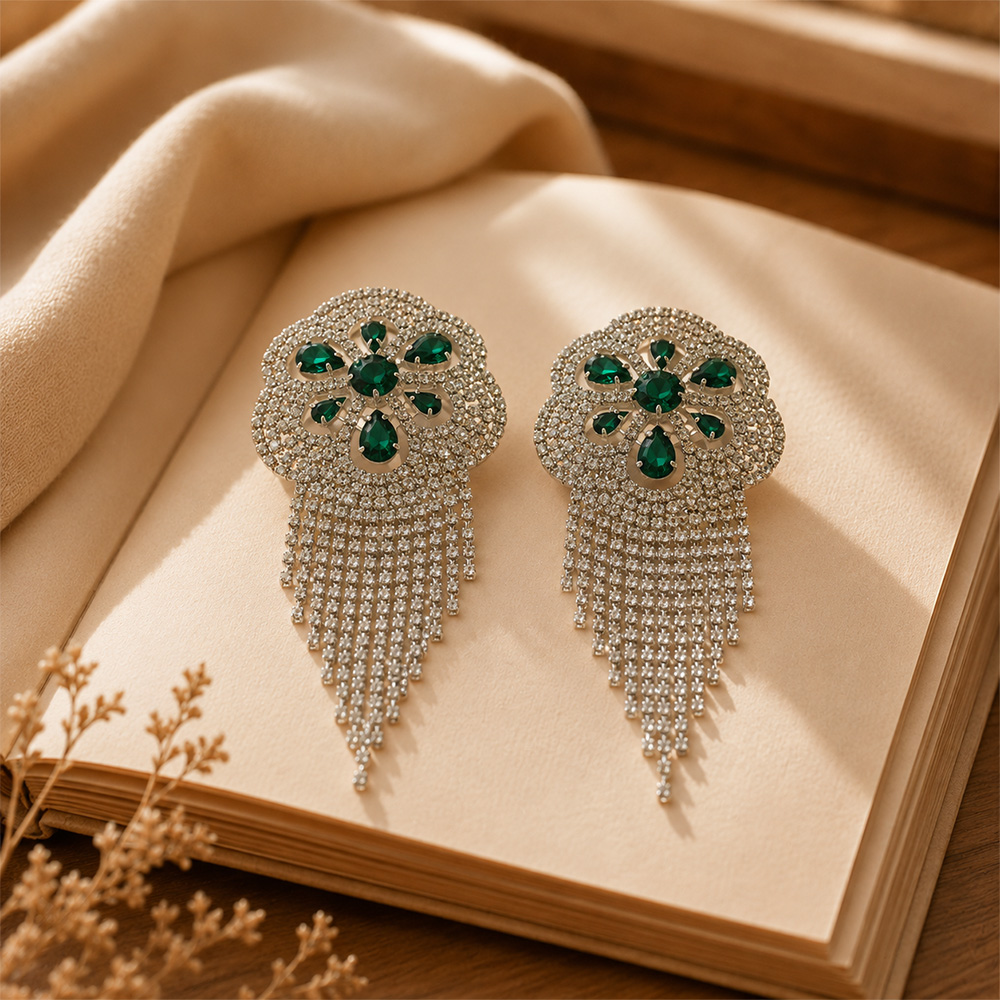 Fleur argent vert