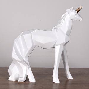 Zarif yaratıcı reçine ayakta Unicorn dekorasyon ev satılık - Product Image 3