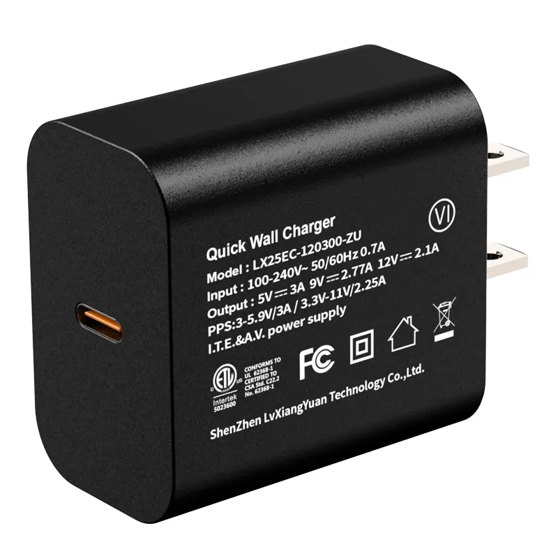 25W Super Fast Charger Travel Power Adapter Mobile Phone Wall Charger US plug 25W PD Charger Usb Type C Cargador For samsung