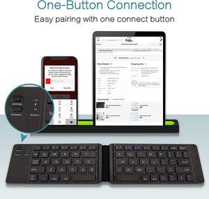 袖珍键盘迷你蓝牙键盘无线可折叠键盘，兼容MAC/iOS、Windows、安卓智能手机， - Product Image 2
