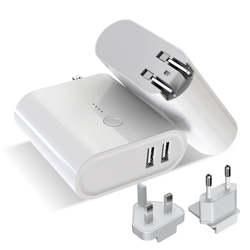 ดีเธอนวัตกรรมใหม่ผลิตภัณฑ์2020 2 In1 Wall Charger Power Bank 5000MAh Charger แบบพกพา