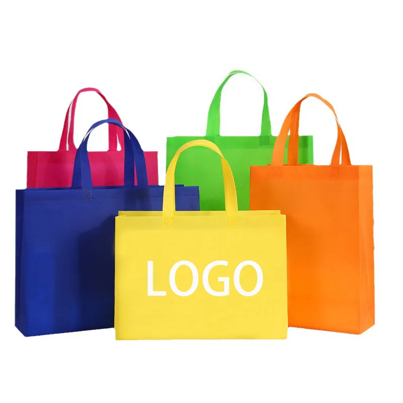 Vente en gros de sacs à provisions ECO non tissés pour promotions magasins supermarchés sac fourre-tout en tissu non tissé avec logo personnalisé