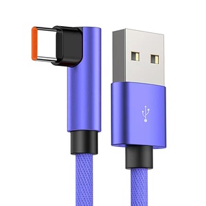 纯铜尼龙编织<span class=keywords><strong>USB</strong></span> C型延长线90度直角iOS电脑条形码扫描仪耳机使用