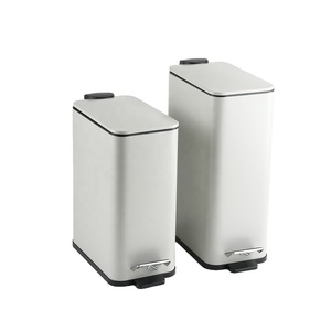 トイレ用ソフトクローズ機能付き各種サイズメタル長方形フットペダルビン15Lゴミ箱 - Product Image 3