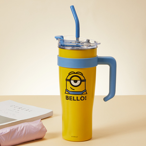 MINISO <strong>Minion</strong> Series 1600mL Jumbo Capacity Straw Steel Cup with Leak-Proof Design and Cute <strong>Minion</strong> Pattern <strong>Wholesale</strong> and Customization