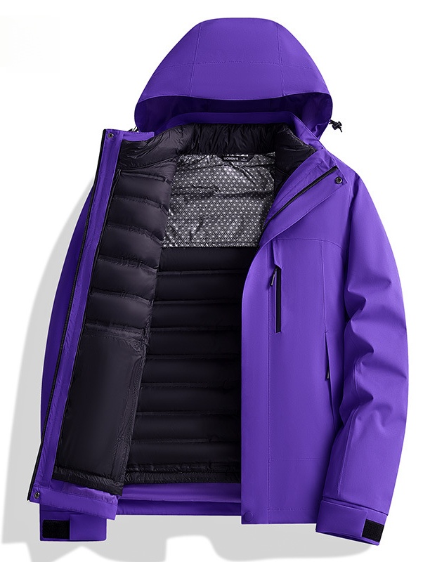 Acolchado para hombre, estilo plumífero, color púrpura.