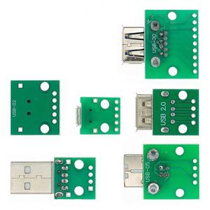 Connettore maschio USB/MINI adattatore MICRO USB-DIP connettore femmina connettore 2.54 B Type-C USB2.0 3.0 femmina convertitore PCB - Product Image 3