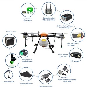 DF-T16 4-assige 16L landbouwdrone met meerdere rotoren, RC helikopter UAV met spuitapparaat en camera voor landbouwbestrijdingsmiddelen - Product Image 5