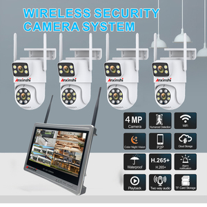 Sistema de cámara de seguridad inalámbrica 4MP H.265 + Kit de cámara de visión nocturna a todo color 4CH Wifi con pantalla IP66 a prueba de agua - Product Image 2
