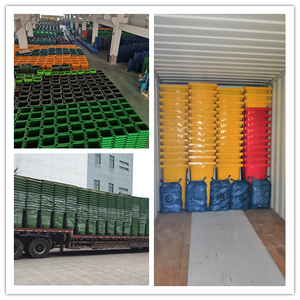 矩形塑料垃圾桶绿色商用垃圾容器带轮子HDPE移动垃圾桶收集 - Product Image 6