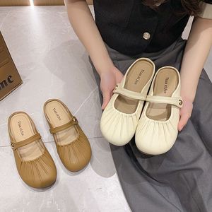 2024新款秋季女式平底凉鞋高品质皮革时尚鞋批发女式女式脚趾鞋