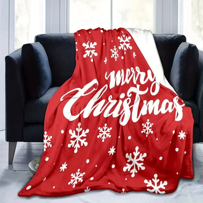 A rena do Natal do feriado flocos de neve do velo cobertor, cobertor morno do jogo da cabine do inverno do luxuoso macio/