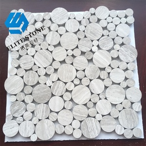 Thiết kế hiện đại bằng gỗ bằng đá cẩm thạch trắng ngẫu nhiên Mosaic Strip với lồng vào nhau gạch - Product Image 5