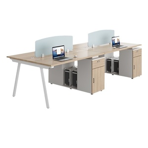 シンプルモダン4/6人固体MDFコンピュータワークステーションオフィスチェア組み合わせカードシートパネルスタイル - Product Image 6