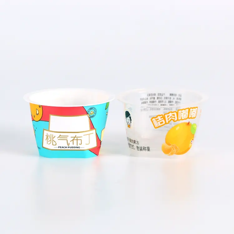 IML Disposable Yogurt Ice Cream Plastic Cup With Cover Environmental Yogurt PP Pot Plastic Jar For Yogurt