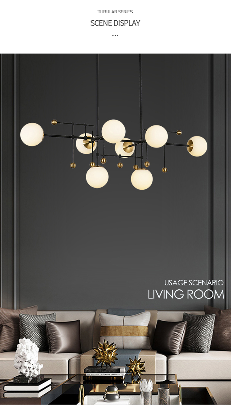 Zun Design contemporary milky white round ball led ceiling chandeliers luxury pendant light fixtures for restaurant