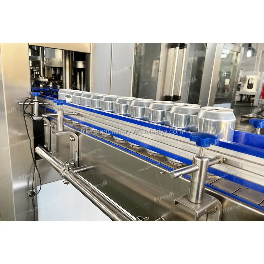 Mesin kaleng Soda 18000CPH kecepatan tinggi minuman minuman karbonasi aluminium dapat mengisi Line