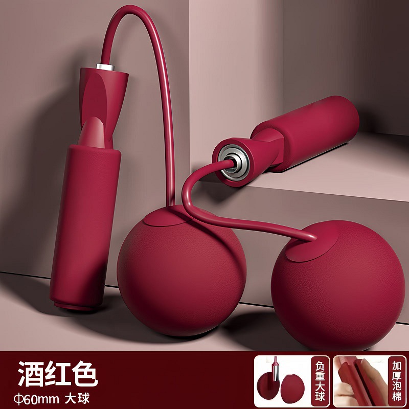 Foam jump rope, burgundy (large ball)