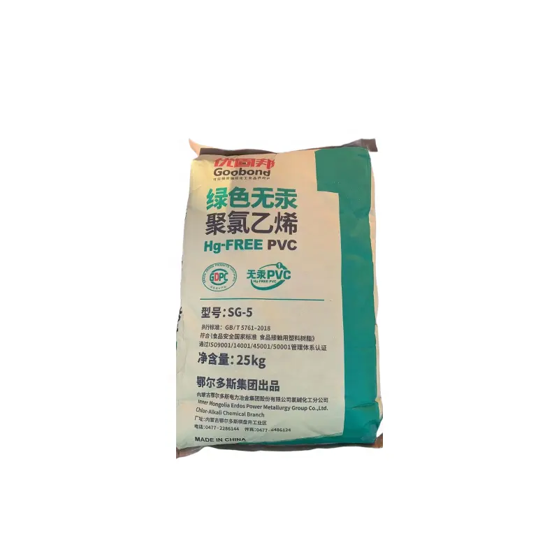 Ordos produttore prezzo a buon mercato polivinilcloruro di plastica per l'industria di grado vergine PVC resina SG5 / K67 polvere