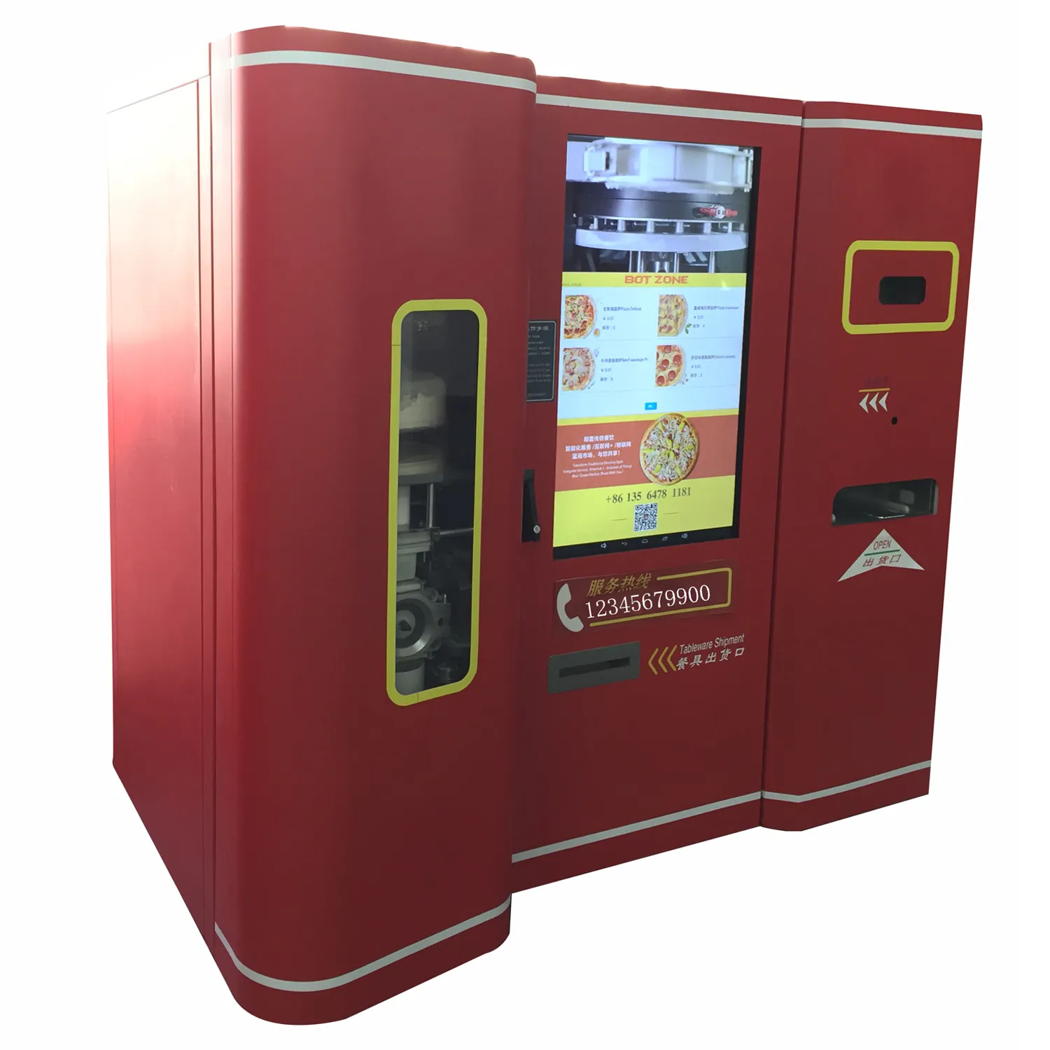 Distributore automatico di cibo per panini per Pizza con touch screen da 47 pollici che vende pizza in loco