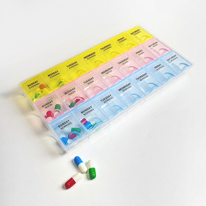 Bán buôn lớn y học lưu trữ Organizer container trường hợp <span class=keywords><strong>7</strong></span> ngày 28 ngăn <span class=keywords><strong>Pill</strong></span> Hộp 21 ngăn làm bằng PP ABS chất liệu - Product Image 4