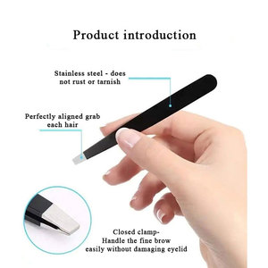 パーソナライズされた美容機器用のプロのステンレス鋼ピンセット傾斜シャープ尖った眉毛ピンセット - Product Image 3