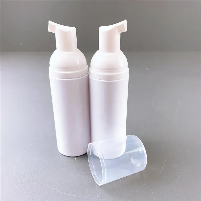 Garrafa plástica vazia para mictório, garrafa de plástico para mictório, 60ml, garrafa de espuma fosca branca transparente para limpeza facial de animais de estimação
