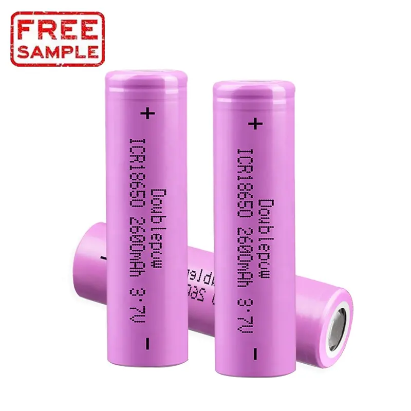 Free Sample 3.7v 2600mah Lithium li-ion Rechargeable ICR 18650 Li ion Battery Cell with China Factory Price