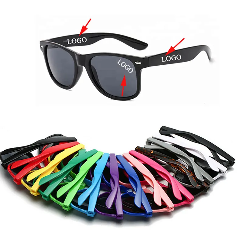 Gafas de Sol de plástico reciclado cuadradas negras con logotipo personalizado de diseñador de marca al por mayor, gafas de sol promocionales para mujer, gafas de sol para hombre 2024