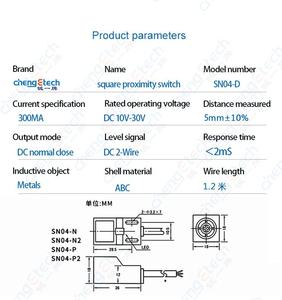 Alta calidad al por mayor Rectangular Sn04 Sensor de proximidad inductivo Interruptor de detección Sensores de proximidad finos - Product Image 4