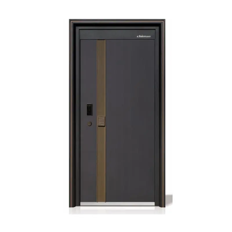 新しいスタイルの指紋ロックシステム家の内部ドアデザイン高セキュリティアルミニウムドア外部