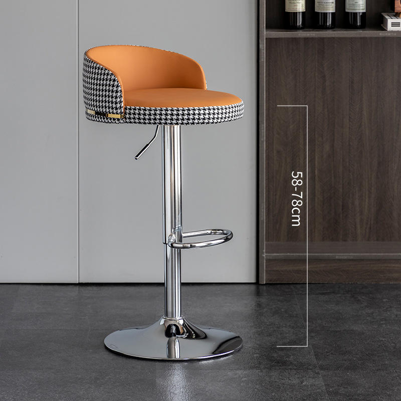 Chasis de pata de gallo de cuero naranja plata