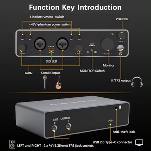 Um2 Usb Xlr Midi 192KHz Audio Interface Video Recording Console Studio Interface De Audio - Product Image 3