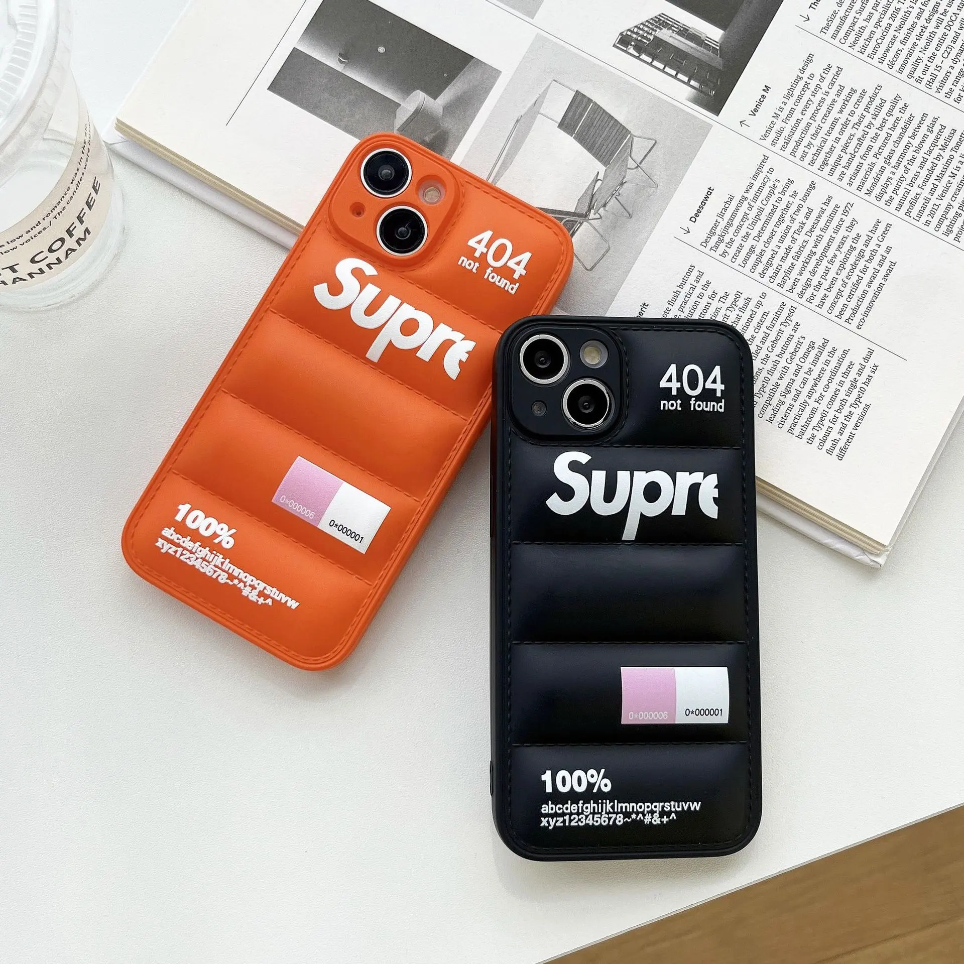 Casing Ponsel Desain Mewah SUP Puffer 3D untuk iPhone 14Plus 13 Promax 12Pro 11 XR XS Penutup Belakang Ponsel Tahan Benturan