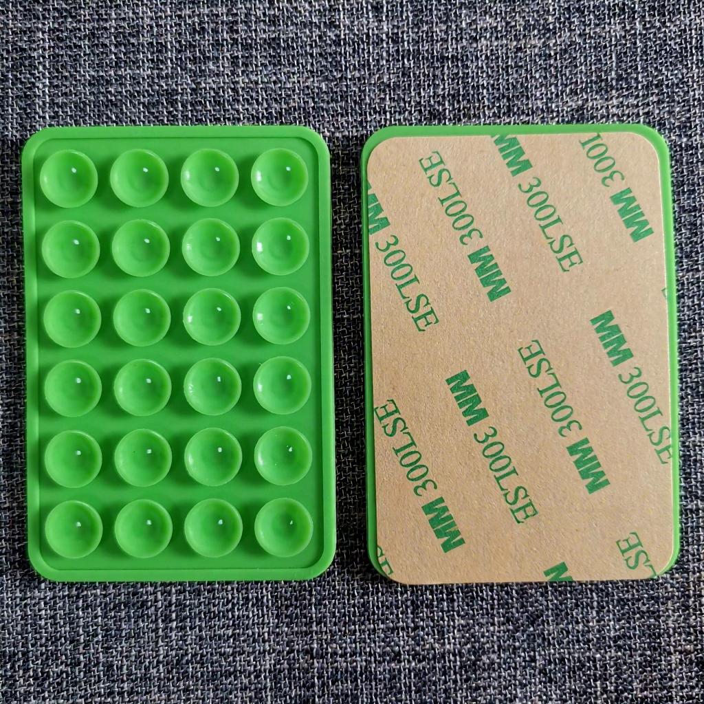 Green with adhesive-thickened 24 square suction cups