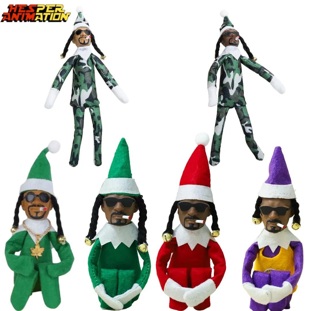 Diskon besar mainan mewah flanel Natal Snoop on a Stoop Natal ELF Stupped boneka mewah rokok mainan mewah