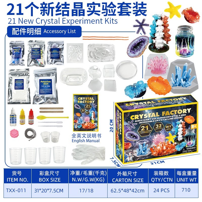 21 nouveaux kits d'expérimentation sur le cristal