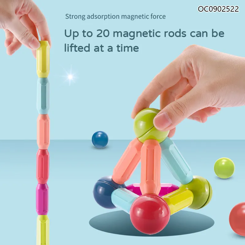 72 יח 'פלסטיק עצמי הרכבת צעצועים חינוכיים מגנטיים 3d מקלות וכדורים