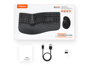 MEETION DirectorC Ergonomic Wireless Keyboard and Mouse 112 <strong>Keys</strong> Windows/Mac/Computer/Laptop Ergonomic Keyboard <strong>Macro</strong> - Product Image 6
