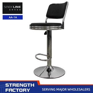 Hiện đại sang trọng màu đen xoay thanh phân thương mại Cafe & Home Wine <span class=keywords><strong>Bar</strong></span> đồ nội thất có thể điều chỉnh kim loại khung nhà bếp sử dụng SGS chứng nhận - Product Image 2